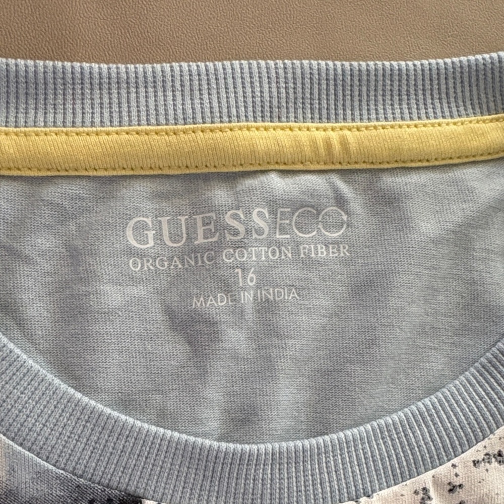 Guess Eco Light Blue Shirt with Yellow Accent